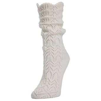 Shakar Scalloped Crochet Knit Boot Sock