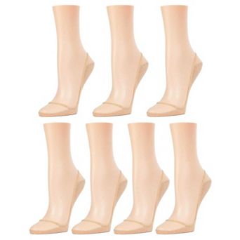 Sheer Top Cotton Blend Sole No-Show Shoe Liner 7 Pack