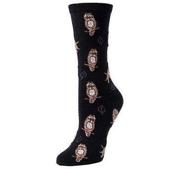 Women's Owl and Leaf Crew Socks