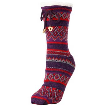 Mojave Sherpa Lined Non-Skid Crew Socks