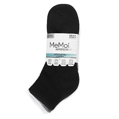 6 Pair Women's Half-Cushioned Solid-Color Quarter Socks