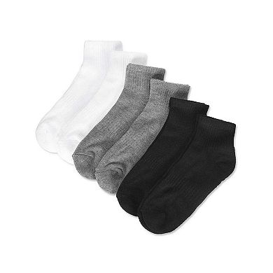 6 Pair Women's Half-Cushioned Solid-Color Quarter Socks