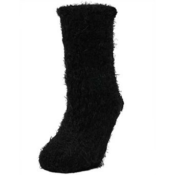 Women's Furry Sherpa-Lined Winter Crew Slipper Sock