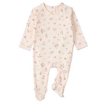 Baby Girls "Cameo Florals" 100% Cotton Footie