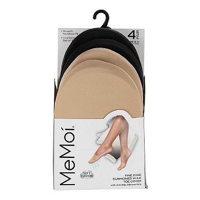 4 Pair Women's Fine-Edge Mule Toe Covers with Cotton Cushioning