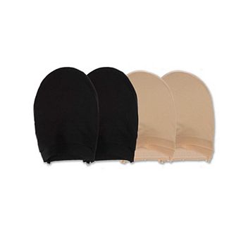 4 Pair Women's Fine-Edge Mule Toe Covers with Cotton Cushioning