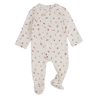 Baby Girls "Blissful Blossoms" Crossover Neckline Footie