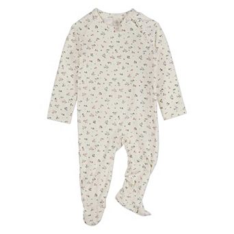 Baby Girls "Fairy Flowers" Silky-Soft Allover Floral Printed Footie