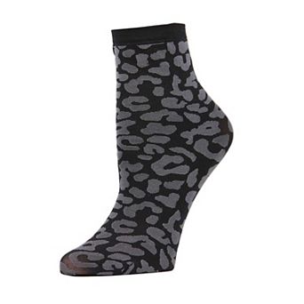 Women's Furocious Leopard Print Stretchy Anklet Sock