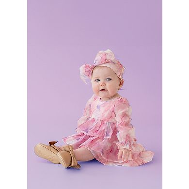 Berry Swirl Watercolor Print Dress