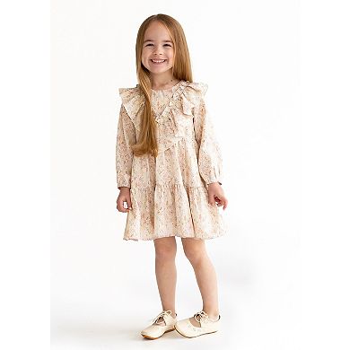 Cinnamon Spice Ruffle Neck Dress