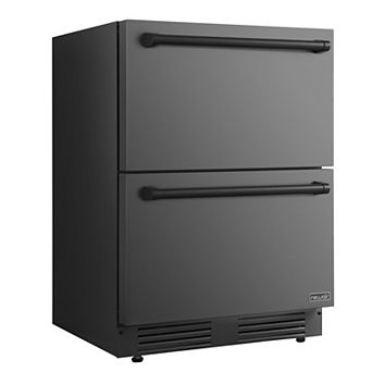Newair 24" Undercounter Freezer and Refrigerator, Dual Zone Cooler - Black Stainless Steel