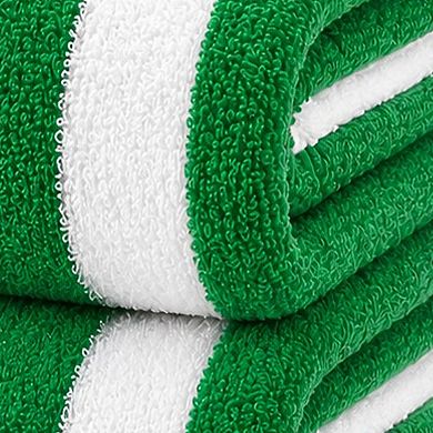 Cabana Terry Cloth Stripe 80% Cotton 20% Polyester 2 Pack Beach Bath Towel