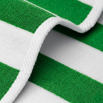 Cabana Terry Cloth Stripe 80% Cotton 20% Polyester 2 Pack Beach Bath Towel