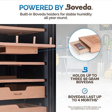 Newair x Boveda Electric Cigar Humidor with Opti-Temp™ Technology, 500-Count