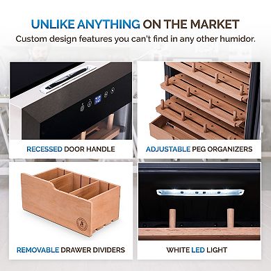 Newair x Boveda Electric Cigar Humidor with Opti-Temp™ Technology, 500-Count