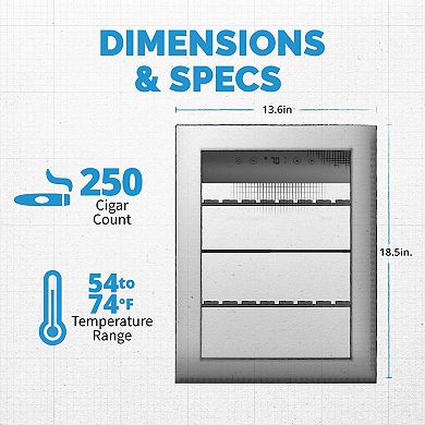 Newair Electric Cigar Humidor with Opti-Temp™, 250-Count