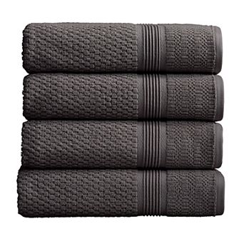 Market & Place 4-Pack Cotton Textured Quick Dry Bath Towel Set