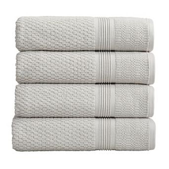 Market & Place 4-Pack Cotton Textured Quick Dry Bath Towel Set
