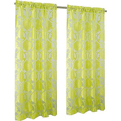 Kate Aurora Organza Sheer Milawi Complete 5 Piece Window Curtain Set