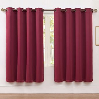 Kate Aurora Set of 2 Thermal Room Darkening Grommet Top Curtains For Small Windows