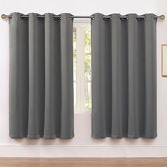 Kate Aurora Set of 2 Thermal Room Darkening Grommet Top Curtains For Small Windows