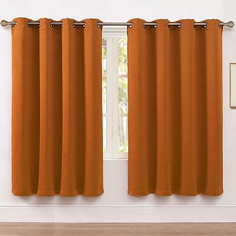 Kate Aurora Set of 2 Thermal Room Darkening Grommet Top Curtains For Small Windows