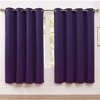 Kate Aurora Set of 2 Thermal Room Darkening Grommet Top Curtains For Small Windows