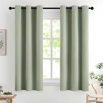 Kate Aurora Set of 2 Thermal Room Darkening Grommet Top Curtains For Small Windows
