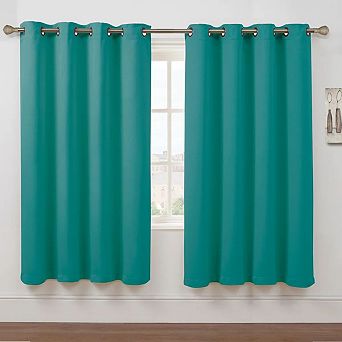 Kate Aurora Set of 2 Thermal Room Darkening Grommet Top Curtains For Small Windows