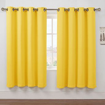 Kate Aurora Set of 2 Thermal Room Darkening Grommet Top Curtains For Small Windows