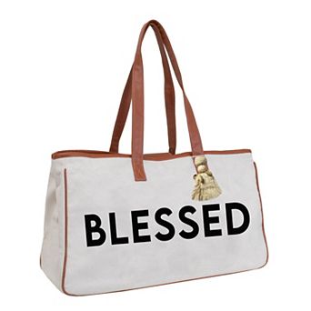 Magid Canvas Slogan Tote "BLESSED"