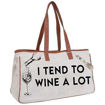 Magid Canvas Wine Tote "I TEND TO WINE ALOT"