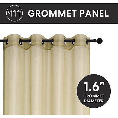 Kate Aurora 2 Piece Extra Long Grommet Top Sheer Voile Window Curtain Pair