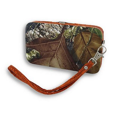 Forest Camouflage iPhone 5 5s Wallet Wristlet With Mock Croc Trim