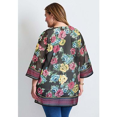 Avenue Women's Plus Size Bell Sleeve wrap