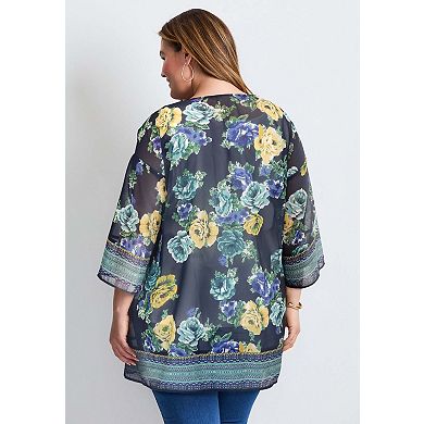 Avenue Women's Plus Size Bell Sleeve wrap