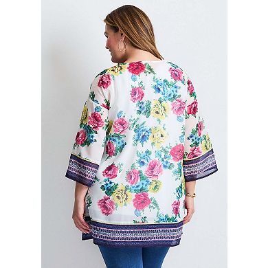Avenue Women's Plus Size Bell Sleeve wrap