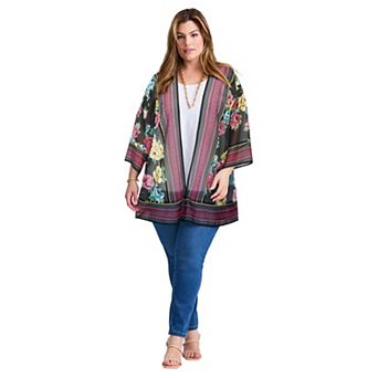Avenue Women's Plus Size Bell Sleeve wrap