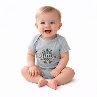Cool Little Dude Checkered - Infant Short Sleeve Graphic Bodysuit