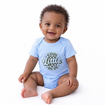 Cool Little Dude Checkered - Infant Short Sleeve Graphic Bodysuit