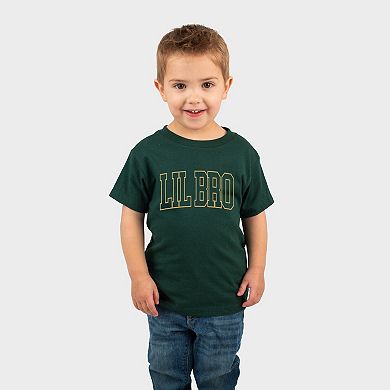 Lil Bro Varsity Outline - Toddler Short Sleeve Graphic T-Shirt