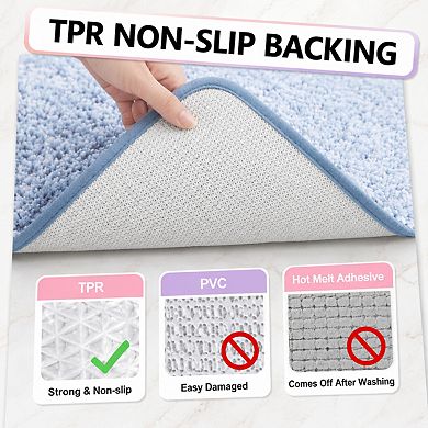 Shaggy Microfiber Bathroom Rug Soft Absorbent Non Slip Washable Thick Plush Bath Mat