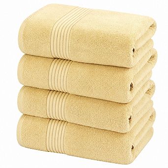 Ring Spun Cotton Bath Towel Set Soft Absorbent Machine Washable Durable