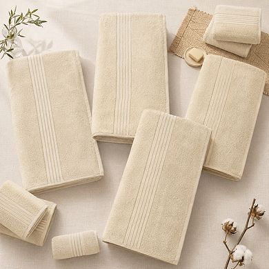 Ring Spun Cotton Bath Towel Set Soft Absorbent Machine Washable Durable