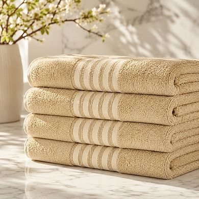 Ring Spun Cotton Bath Towel Set Soft Absorbent Machine Washable Durable