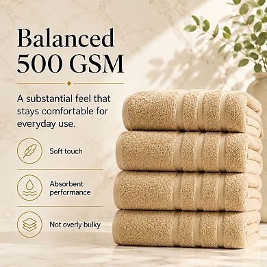 Soft Absorbent Long Staple Cotton Bath Towels Everyday Home Gym Use