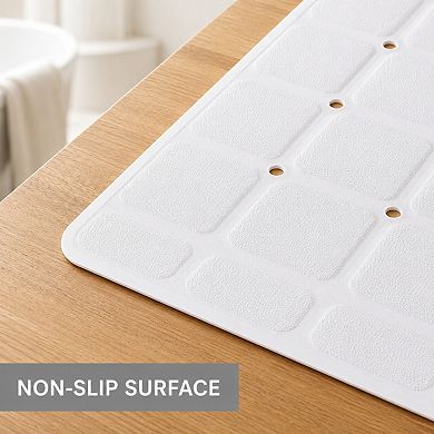 Silicone Bath Mat Non Slip Foldable Drainage Holes Textured Tub