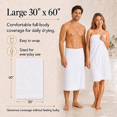 Soft Absorbent Long Staple Cotton Bath Towels Everyday Use Easy Care