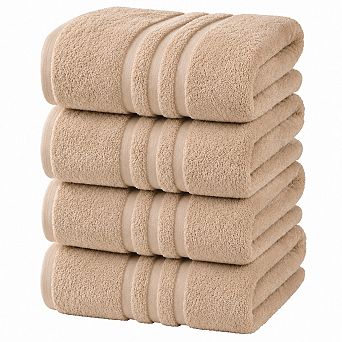 Soft Absorbent Long Staple Cotton Bath Towels Everyday Use Easy Care